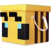 imageMinecraft Bee 15Inch Storage Bin Chest With Lid  Foldable Fabric Basket Container Cube Organizer With Handles Cubby Closet Organizer  Video Game Gifts And Collectibles