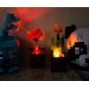imageMinecraft Orange Tulip and Poppy Flower Pot Mood Lights Set of 2  Nightstand Table Lamp with LED Light for Bedroom Desk Living Room  Home Decor Room Essentials  Video Game Gifts And Collectibles