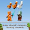 imageLEGO Minecraft The Fox Lodge House 21178 Animal Toys with Drowned Zombie Figure Birthday Gift for Grandchildren Kids Boys and Girls Ages 8 and Up