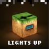 imagePaladone Minecraft Grass Block Digital Alarm Clock Light Up Lamp Feature Plays Official in Game Music Bedroom Decor for Minecraft Gamers