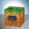 imagePaladone Minecraft Grass Block Digital Alarm Clock Light Up Lamp Feature Plays Official in Game Music Bedroom Decor for Minecraft Gamers