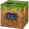 imagePaladone Minecraft Grass Block Digital Alarm Clock Light Up Lamp Feature Plays Official in Game Music Bedroom Decor for Minecraft Gamers