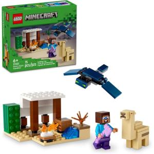 imageLEGO Minecraft Steves Desert Expedition Building Toy Biome with Minecraft House and Action Figures Minecraft Gift for Independent Play Gaming Playset for Boys Girls and Kids Ages 6 and Up 21251