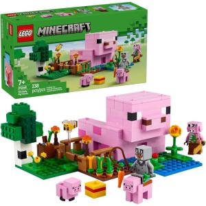 imageLEGO Minecraft The Baby Pig House Toy Figures and Playset  Building Minecraft Toy for Kids Boys and Girls Ages 7  Gift for Birthdays  with 2 Minifigures for Pretend Play  21268