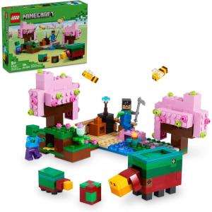 imageLEGO Minecraft The Cherry Blossom Garden Video Game Toy for Kids Building Set with 2 Minecraft Minifigures Bees and a Sniffer Figure Handson Minecraft Toy for Boys and Girls Ages 8 and Up 21260