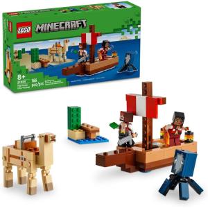 imageLEGO Minecraft The Pirate Ship Voyage Boat Toy Playset for Kids with Squid Camel and Pirate Figures Pirate Toy Building Set for Action RolePlay Minecraft Gift for 8 Year Old Boys and Girls 21259