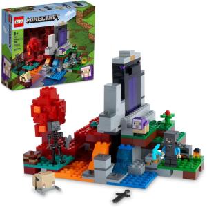imageLEGO Minecraft The Ruined Portal Building Toy 21172 with Steve and Wither Skeleton Figures Gift Idea for 8 Plus Year Old Kids Boys ampamp Girls