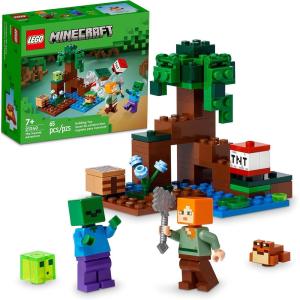 imageLEGO Minecraft The Swamp Adventure 21240 Building Game Construction Toy with Alex and Zombie Figures in Biome Birthday Gift Idea for Kids Ages 8