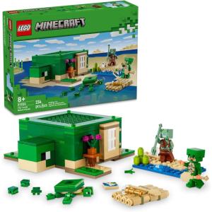 imageLEGO Minecraft The Turtle Beach House Construction Toy Minecraft House Building Set with Turtle Figures Accessories and Characters from The Game Gift for 8 Year Old Gamers Boys and Girls 21254