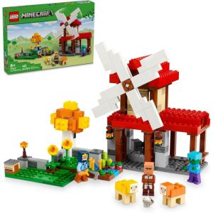 imageLEGO Minecraft The Windmill Farm Building Toys  Minecraft Toys for Kids Boys ampamp Girls Ages 8  3 Minifigures Included  Birthday Gift for Fans of Videogame  21262