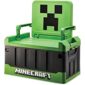 imageNumskull Minecraft 2in1 Toy Storage Box ampamp Folding Chair  Gaming Accessory Organizer with lid and handles for Family Rooms Official Minecraft MerchandiseMinecraft