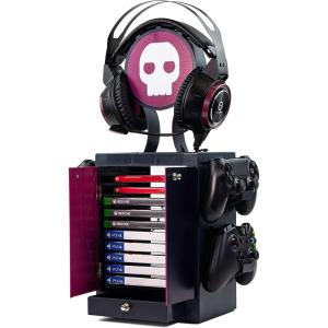 imageNumskull Official Minecraft Gaming Accessory Locker ampamp Storage Stand  Holds 10 GamesDVDs 4 Controllers Headset and Accessories  Durable ampamp Compact Organizer  Official Minecraft MerchandiseNumskull