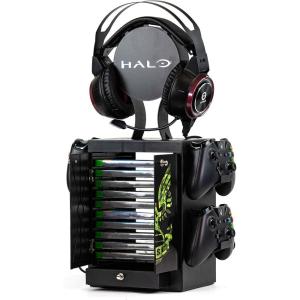 imageNumskull Official Minecraft Gaming Accessory Locker ampamp Storage Stand  Holds 10 GamesDVDs 4 Controllers Headset and Accessories  Durable ampamp Compact Organizer  Official Minecraft MerchandiseHalo