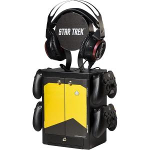 imageNumskull Official Minecraft Gaming Accessory Locker ampamp Storage Stand  Holds 10 GamesDVDs 4 Controllers Headset and Accessories  Durable ampamp Compact Organizer  Official Minecraft MerchandiseStar Trek Yellow