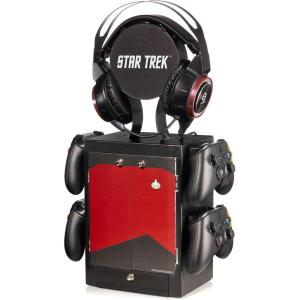 imageNumskull Official Minecraft Gaming Accessory Locker ampamp Storage Stand  Holds 10 GamesDVDs 4 Controllers Headset and Accessories  Durable ampamp Compact Organizer  Official Minecraft MerchandiseStar Trek Red