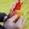 imageNerf Minecraft Firebrand Dart Blasting Axe 6 Nerf Elite Foam Darts Design Inspired by Minecraft Axe in The Game Pull Down Priming Minecraft Toys