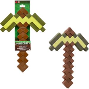 imageMattel Minecraft RolePlay Battle Toy Accessory Collection with Pixelated Design Gold Pickaxe
