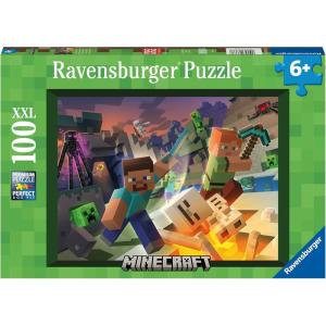 imageRavensburger Monster Minecraft 100 Piece Puzzle for Kids  Engaging Imagery  Durable XXL Pieces  Easy to Clean Matte Finish  Ideal for Ages 68