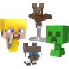 imageMattel Minecraft Mob Head Minis Cave Explorers Pack with 2 Action Figures ampamp Accessories Steve ampamp Creeper Collectible Set