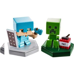imageMattel MINECRAFT Earth BOOST MINI FIGURES 2PACK NFCChip Toys Earth Augmented Reality Mobile Game Based on Minecraft Video Game Great for Playing Trading and Collecting Adventure Toy