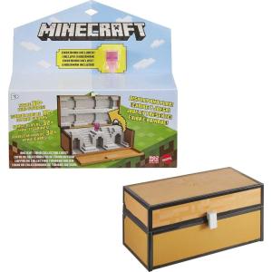 imageMattel Minecraft Collector Chest and Exclusive Mini Figure Carrying Chest for VideoGame Characters for Playing Trading and Collecting Action and Battle Toy for Kids Ages 6 Years and Older