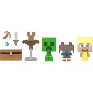 imageMattel Minecraft Mob Head Minis Cave Explorers Pack with 2 Action Figures ampamp Accessories Steve ampamp Creeper Collectible Set