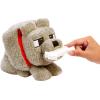 imageMattel Minecraft Dennis The Wolf Plush Toy with Feeding Action ampamp Sound Food Mode Stuffed Animal Inspired by A Minecraft Movie