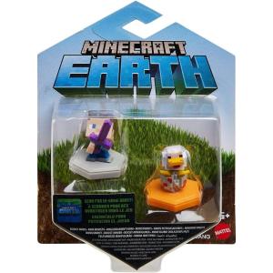 imageMattel Minecraft Earth Boost Mini Figure 2Pack NFC Chip Enabled for Play with Minecraft Earth Augmented Reality Mobile Device Game Toys for Girls and Boys Age 6 and Up