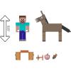 imageMattel Minecraft Action Figures ampamp Accessories 2Pack Steve ampamp Donkey in 325inch Scale Collectible Toy SetSteve  Donkey