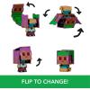 imageMattel Minecraft Flippin Figs 2Pack 2 Action Figures in 375inch Scale with Large Heads ampamp 2in1 Fidget Play EFESailboat ampamp DolphinTreasure Chest