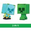 imageMattel Minecraft Flippin Figs 2Pack Action Figures Set with Sheep ampamp Chicken Jockey with 2in1 Fidget Play 375inch Scale Large Heads ampamp Pixelated DesignCreeper