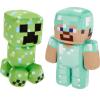 imageMattel Minecraft Plush Figure 2Pack Steve in Diamond Armor ampamp Charged Creeper Set Soft Character Dolls in 8inch Scale