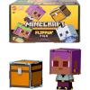 imageMattel Minecraft Flippin Figs 2Pack 2 Action Figures in 375inch Scale with Large Heads ampamp 2in1 Fidget Play EFESailboat ampamp DolphinTreasure Chest