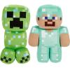 imageMattel Minecraft Plush Figure 2Pack Steve in Diamond Armor ampamp Charged Creeper Set Soft Character Dolls in 8inch Scale