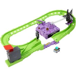 imageHot Wheels Toy Car Track Set RacerVerse Minecraft Playset ampamp DieCast Diamond Armor Steve in Minecart Vehicle Launch ampamp Race to Defeat Ender Dragon
