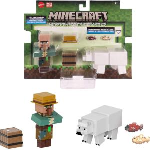 imageMattel Minecraft Action Figures ampamp Accessories 2Packs 325inch Scale with Pixelated Design Collectible Toy Set Characters May Vary