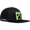 imageMinecraft Boys Creeper Face Hat  Black and Green Youth Snap Back HatBlack