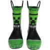 imageMinecraft Rain Boot for Kids 100 Rubber Creeper Wellie Boot Waterproof GreenBlack Little Kid Size 1011 to Big Kid 34