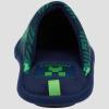imageMinecraft Scuff Slippers for Boys Plaid Creeper Print NavyGreenNavy BlueGreen
