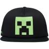 imageMinecraft Boys Creeper Face Hat  Black and Green Youth Snap Back HatBlack