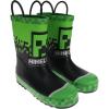 imageMinecraft Rain Boot for Kids 100 Rubber Creeper Wellie Boot Waterproof GreenBlack Little Kid Size 1011 to Big Kid 34
