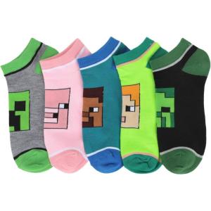 imageBioworld Minecraft Character Heads 5Pair Ankle Socks