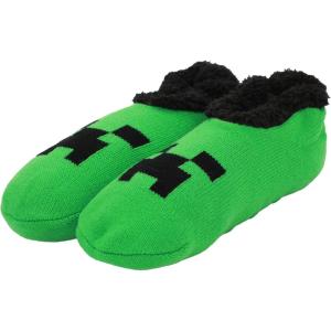 imageBioworld Minecraft Creeper Face Womens Green Slipper SocksMinecraft Creeper Face