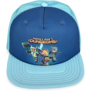 imageMinecraft Boys Creeper Face Hat  Black and Green Youth Snap Back HatBlue