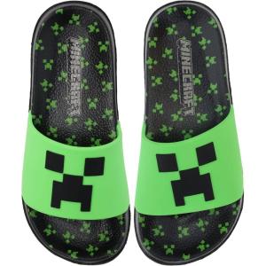 imageMinecraft Boys Creeper Sandals  Casual Comfort Poolside OutdoorBlackGreen