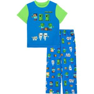 imageMinecraft Boys Pajama SetBlueGreen