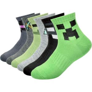 imageMinecraft boys Multipack SocksGreen  Grey 6pack