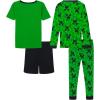 imageMinecraft Boys 4Piece Snugfit Cotton Pajama Set Soft ampamp Cute for KidsEver Green Cotton