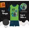 imageMinecraft Boys 6Piece Snugfit Cotton Pajama Set Soft ampamp Cute for KidsBlue