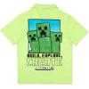 imageMinecraft Build Explore Create Boys Casual Button Down Short Sleeve Shirt for Kids and ToddlersGreen